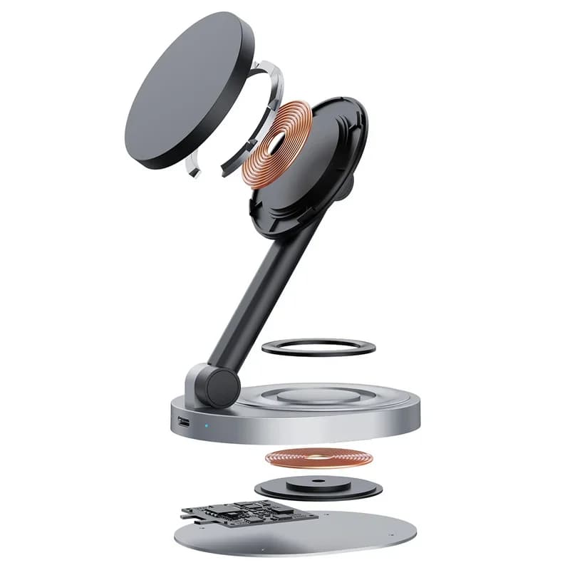قاعدة شحن لاسلكية مغناطيسية 2 في 1، قاعدة شحن سريعة لهاتف iPhone 15 14 13 12 Pro Max Apple Watch 8 7 6 Airpods - 6