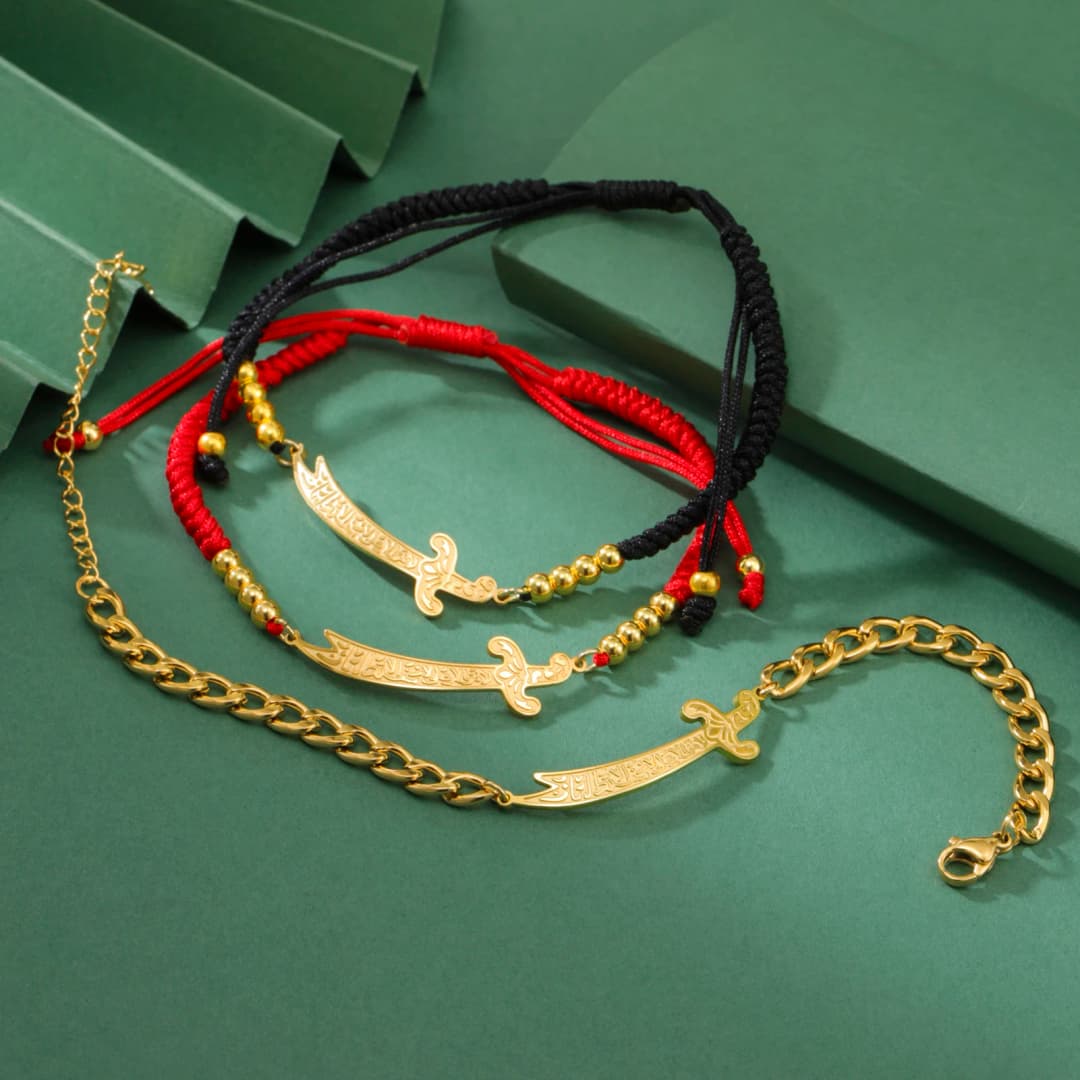 أسورة سيف الإمام علي ذو الفقار من Jeshayuan للنساء، خط عربي، أساور رجال مسلمين من الفولاذ المقاوم للصدأ، مجوهرات تعويذة - 4