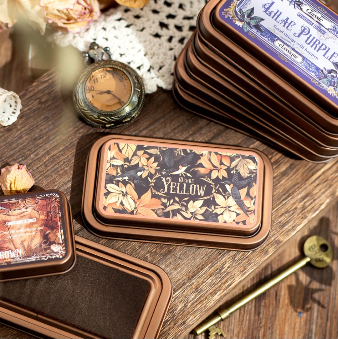 الحبر القوطي الرجعية DIY بها بنفسك الحرف سكرابوكينغ منصات الحبر المطاط خشبية Stamps ورقة Inkpads ورقة ديكور القرطاسية اللوازم المدرسية - 6