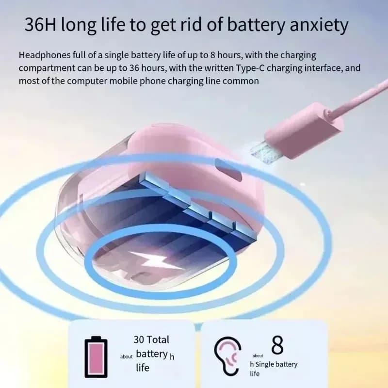 T6 TWS Earbuds Wireless Bluetooth 5.0 Sport Gaming Headsets Noise Reduction Mic Stereo Headphones With LED Power Digital Display - 3