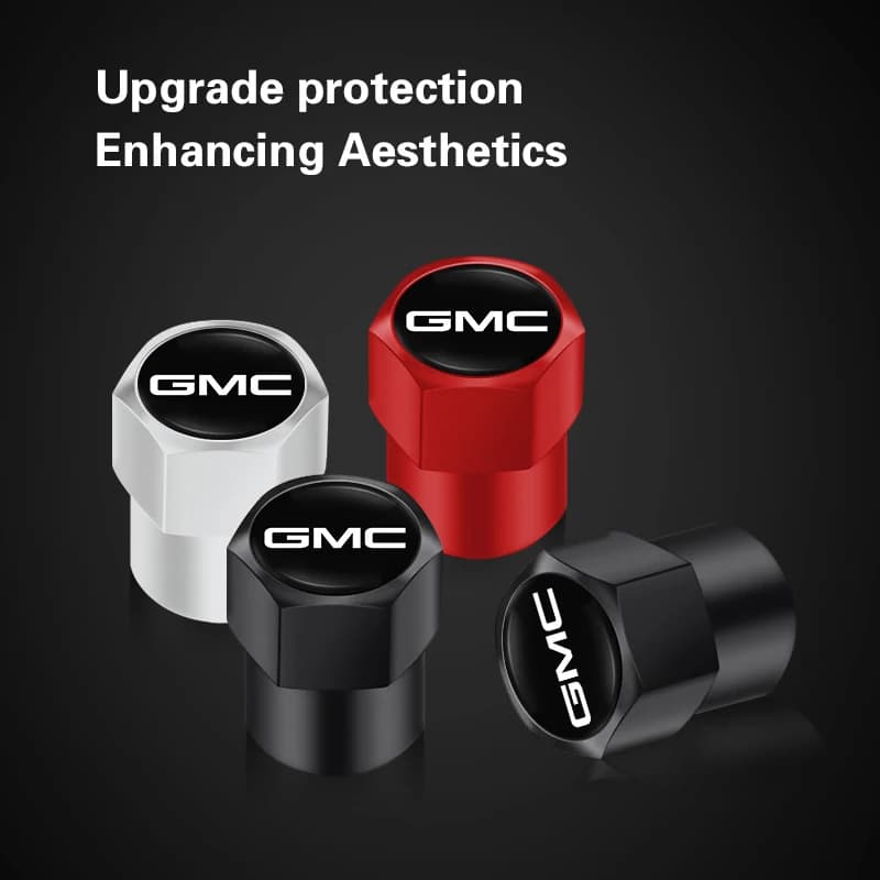 4Pcs Metal Bolt-in Wheel Tire Valve Caps Car ornament Emblem Dust Accessories For GMC Car decorative ornam Auto Accessories - 4