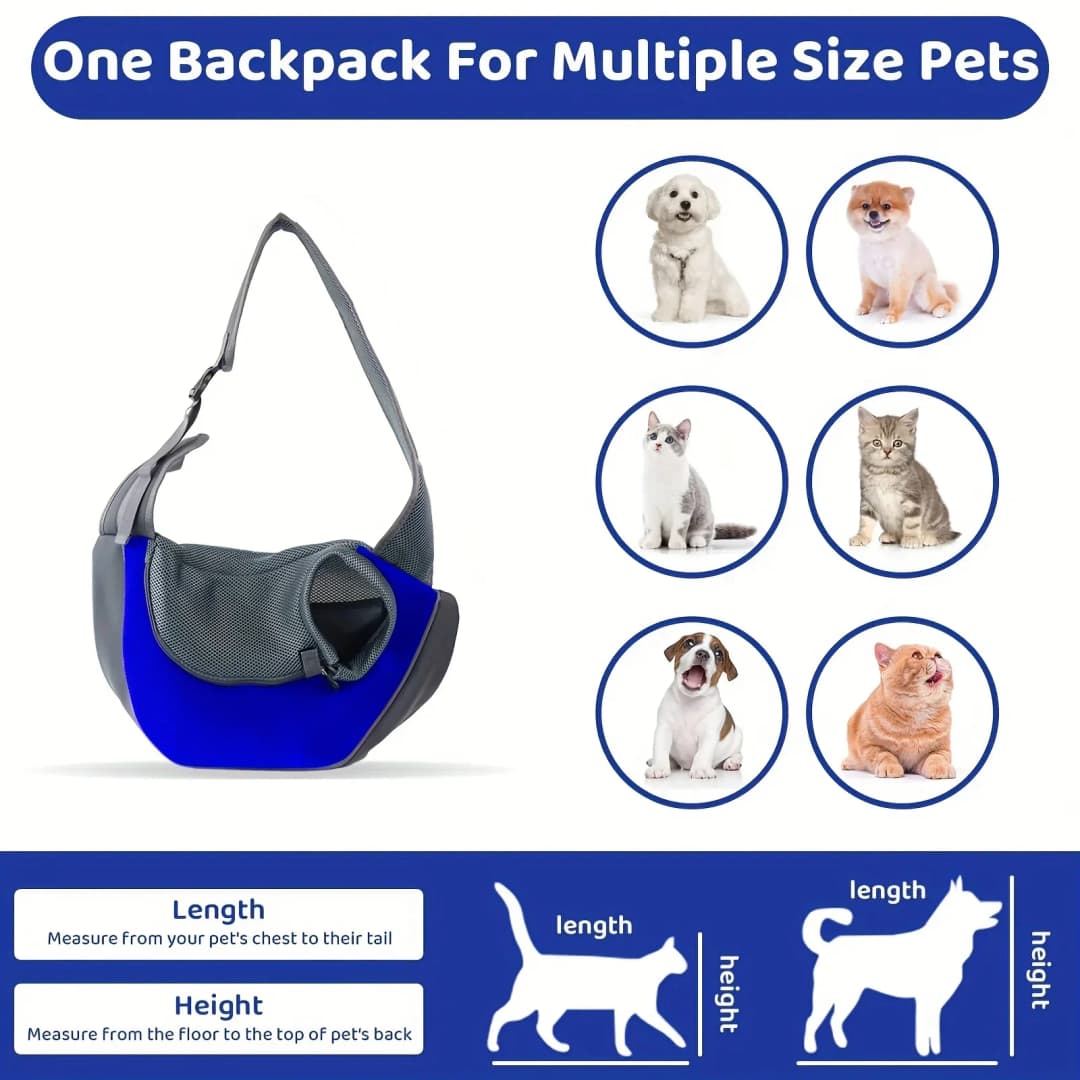 1Pc Dog out backpack,Dog Sling Carrier Breathable Mesh Travel Crossbody Bag For Puppy Cat Hiking Camping - 6