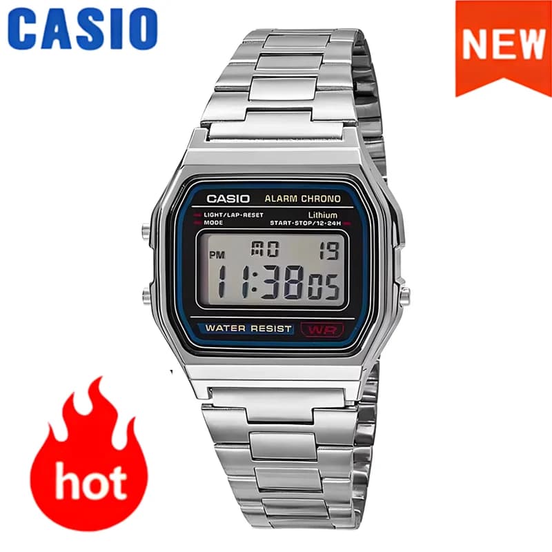 CASIO Watch for Men Women Vintage Digital Watches Retro Small Square Silver Stainless Steel Electronic Sport Relogio Masculino