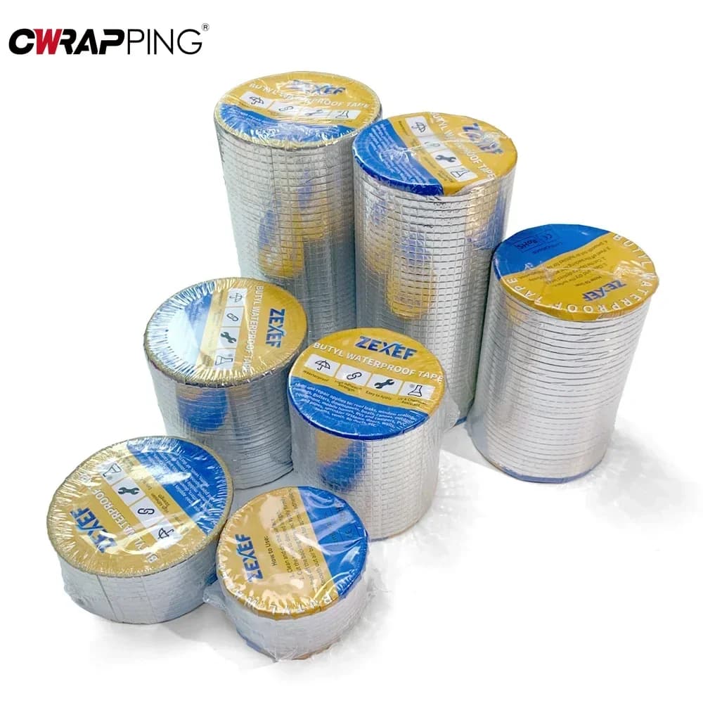 شريط بيوتيل مقاوم للماء لاصق قوي ملصق من رقائق الألومنيوم مقاوم لدرجات الحرارة العالية لإصلاح تسرب أنابيب السقف وشقوق القنوات - 2