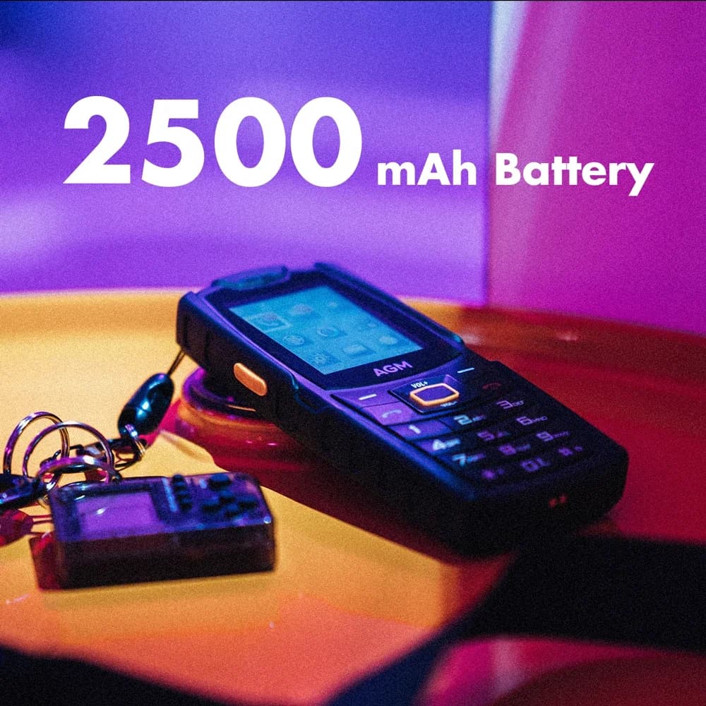 AGM M6 Rugged Phone Loud 103dB Speaker 2.4" Screen 4G Dual SIM 2500mAh Battery BT5.1 FM Radio IP68/IP69K-Senior-Friendly Phone - 2