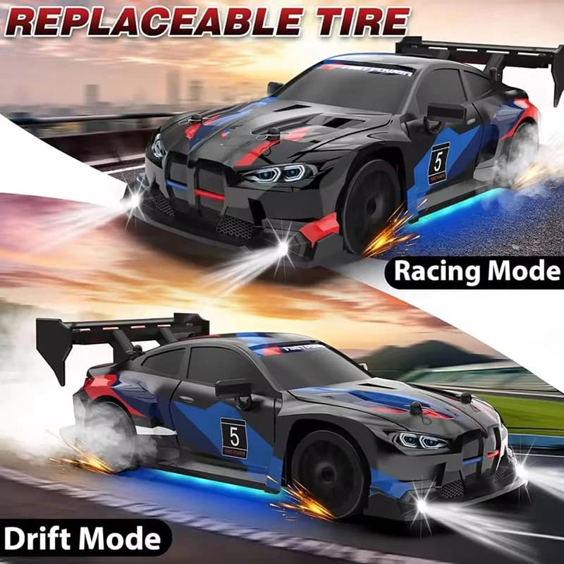 4WD RC Car With LED Remote Control Cars High Speed Fast Drift Racing 2.4G Radio RTR Vehicle GTRPRO Model Toy Kids Children Gift - 3