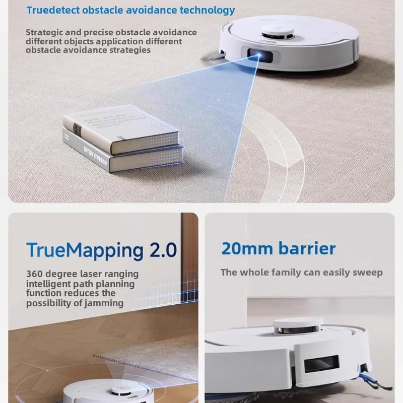 Ecovacs N50 Robot Vacuum Cleaner 20000Pa Strong Suction 3-in-1 Smart Sweeping Mopping Washing Fully Automatic Cleaning Robot - 6