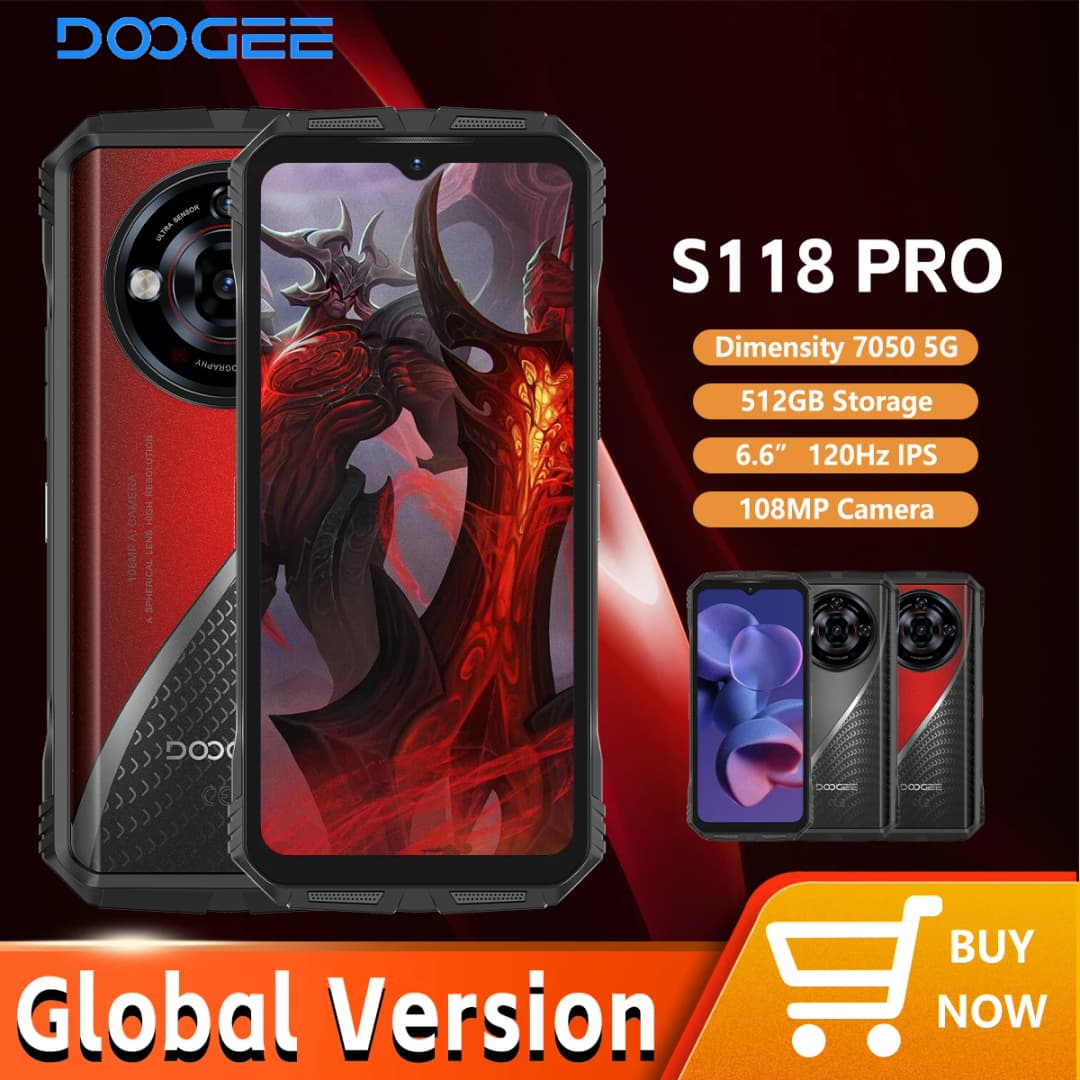 هاتف DOOGEE S118 Pro 5G المتين بمعالج Dimensity 7050 وبطارية 10800mAh وشاشة 6.6 بوصة FHD بمعدل تحديث 120Hz وذاكرة عشوائية 8GB وسعة تخزين 512GB مع تقنية NFC - 2