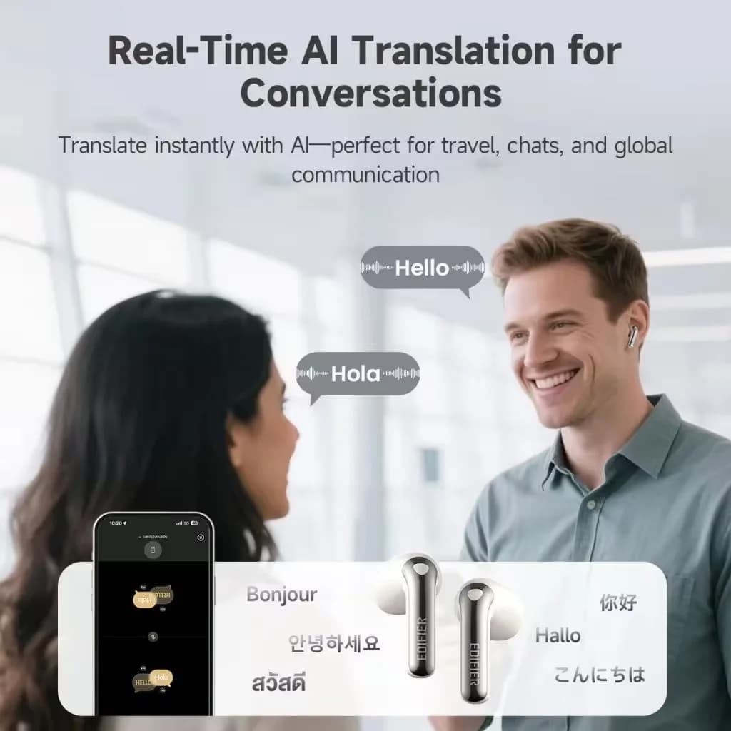 سماعات أذن إديفاير إيفو بدز لاسلكية TWS مع ترجمة صوت AI إلغاء الضوضاء بلوتوث 6.1 هاي-ريز IP54 - 2
