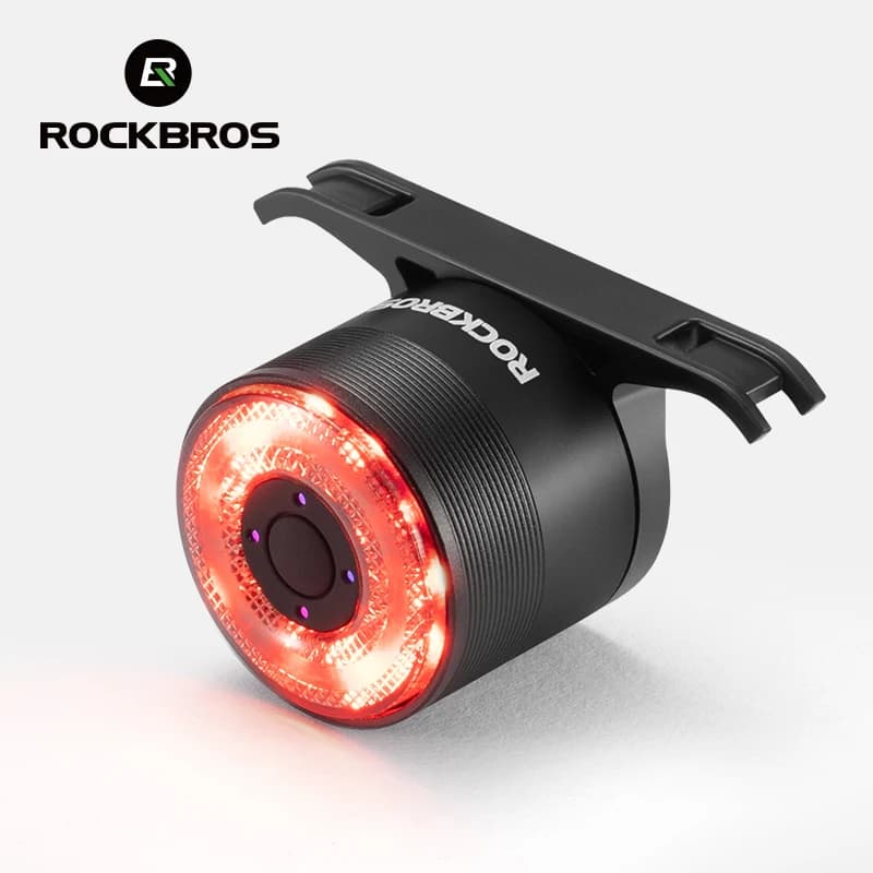 ROCKBROS Smart Bicycle Taillight Type-C Charging Auto Brake Sensing LED Rear Light Aluminum Alloy Bike Lamp Accessories Q1MAX - 6