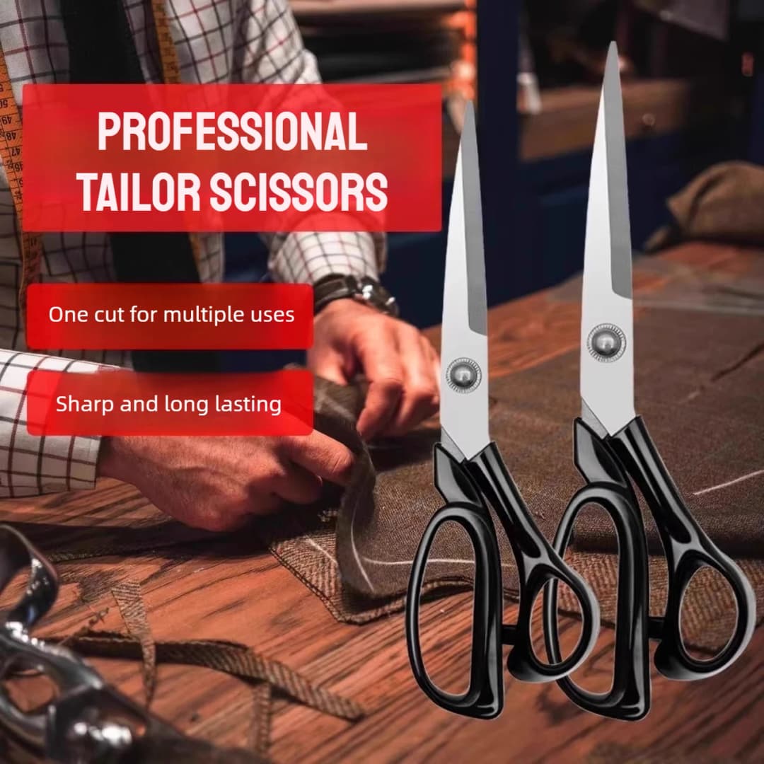 10 Inch Stainless Steel Tailor Shears for Fabric Leather Cutting Professional Sewing Craft DIY Apparel Making Tool Accessory - 4