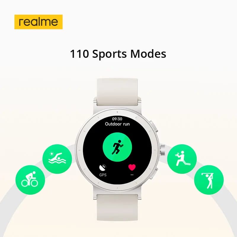 realme Watch S5 Smart Watch 1.43" AMOLED Display 5ATM Water Resistance 20-Day Battery Life 110 Sports Modes - 5