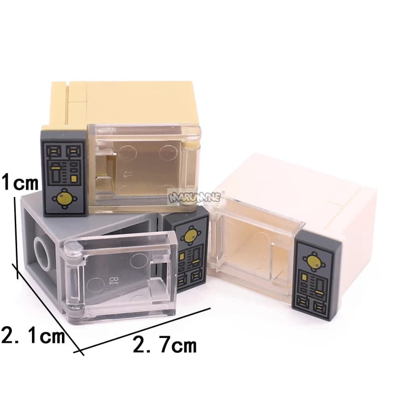 Marumine طوب طعام صغير فرن الأثاث كتل نموذج وجبات خفيفة البيتزا البطاطس المقلية البرغر الشوكولاته الحلوى الكوكيز MOC اكسسوارات اللعب - 3