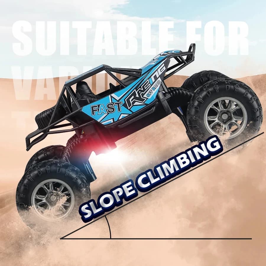 4-Way Remote Control Car with Light Anti-Slip Rubber Tire Outdoor Off-Road Climbing Kidsren's Boy Toy Car Model - 3