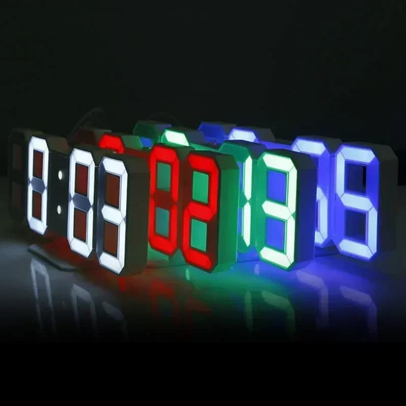 Purchase Products Clock 3D LED Digital Alarm Clock Wall Clock Time/date/temperature For Home/kitchen/office Clocks Decor Garden - 5