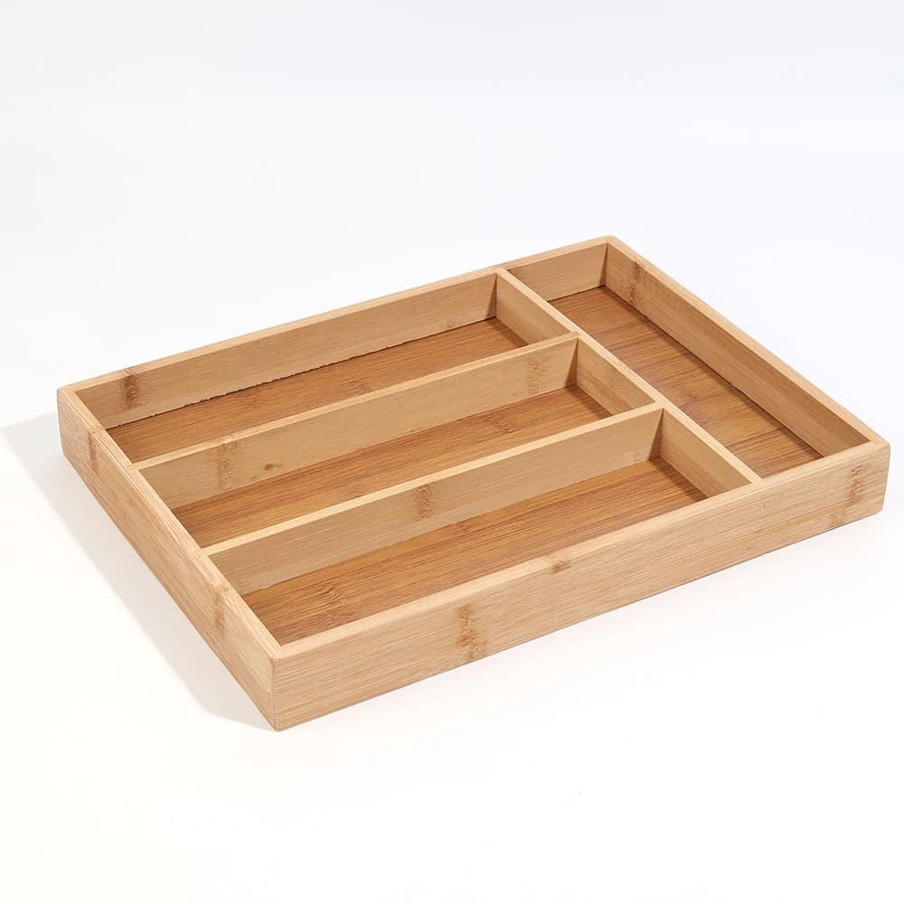 Bamboo Cutlery Divide Storage Trays Rack Neat Elegant Kitchen Drawer Organizer Home Accessories - 6