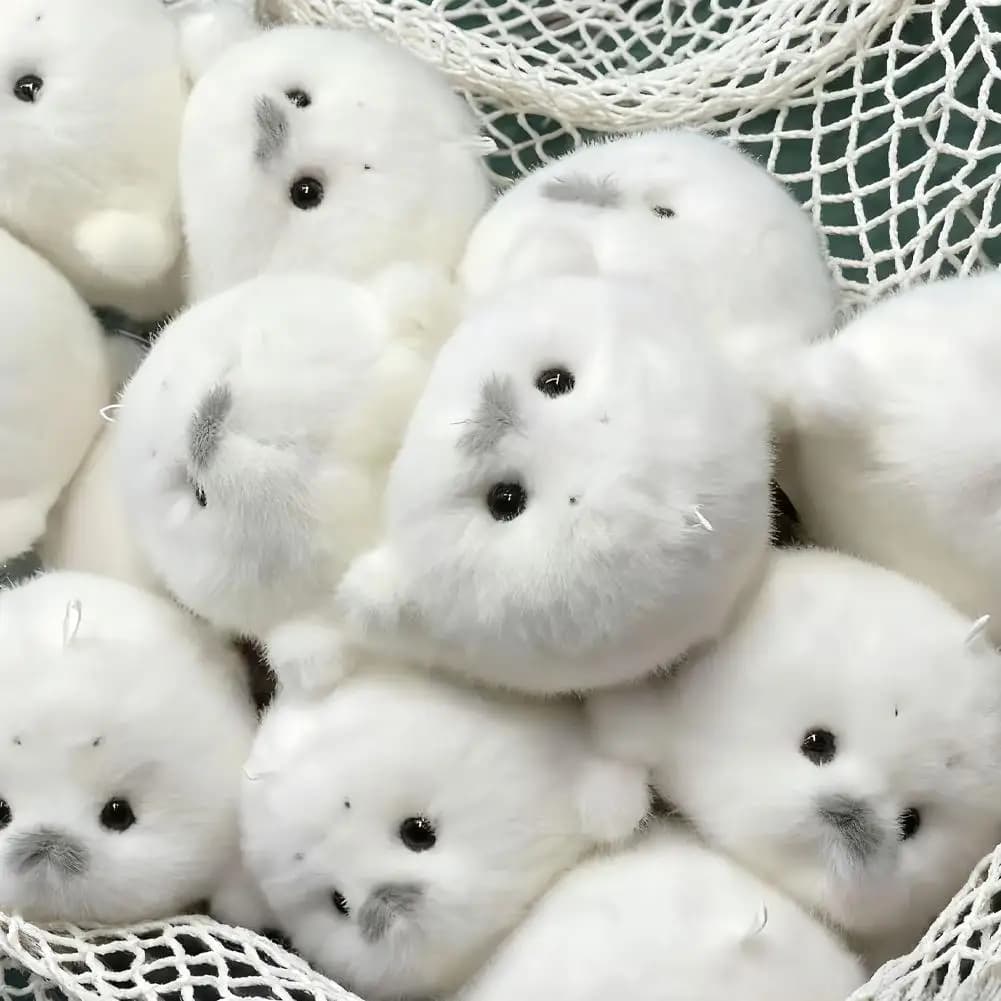 لطيف الأختام أفخم المفاتيح لينة Kawaii ختم بلوشي الحيوان قلادة سيارة الحلي موضة محشوة دمية كيرينغ مفتاح السيارة الملحقات - 5