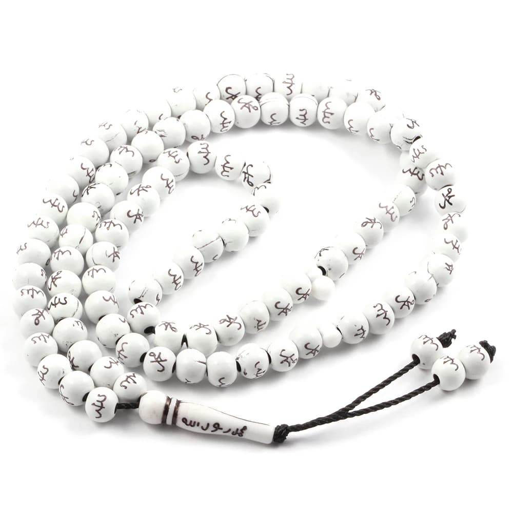 سوار خرز 8 مم مع شرابة، قلادة صلاة مسلمة 99 حبة، مجوهرات تأمل ويوغا - 3