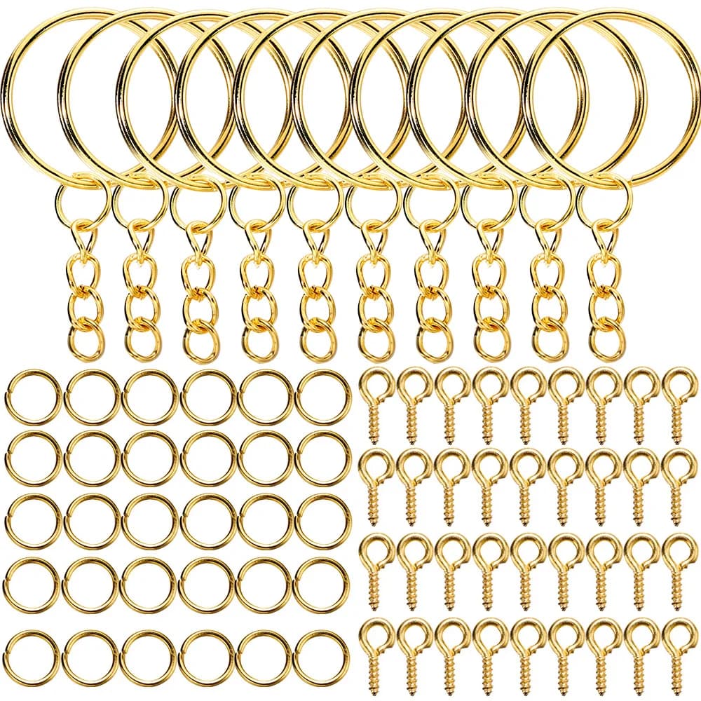 110 قطعة المفاتيح المفتوحة الانتقال خواتم العين دبابيس صنع المجوهرات اكسسوارات أطقم DIY بها بنفسك الايبوكسي الراتنج مفتاح سلسلة حلقة المعلقات