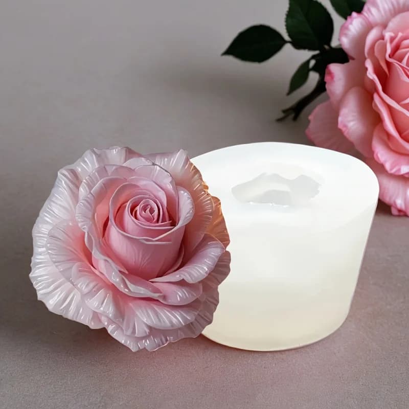 Realistic Flower-Shaped Candle Silicone Mold，Epoxy Resin，ClayDIYMold，ApplicableDIYMaking Candles，Aromatherapy，Soap，Gypsum，Decora - 4