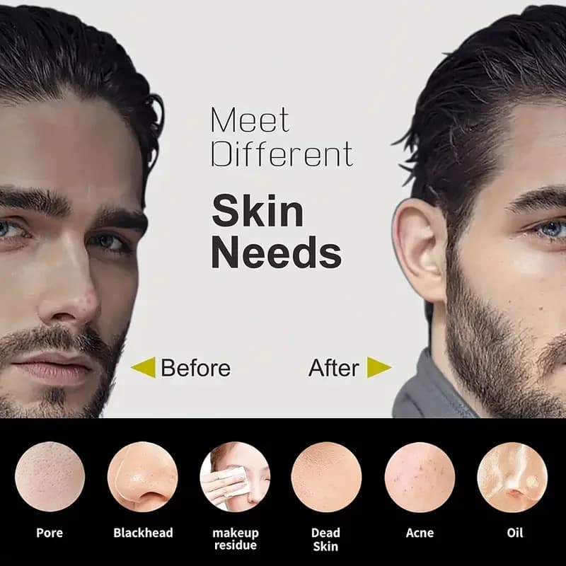 منظف وجه كهربائي من السيليكون الناعم، فرشاة تنظيف، فرشاة تنظيف وجه بالاهتزاز الصوتي، تنظيف عميق - 2