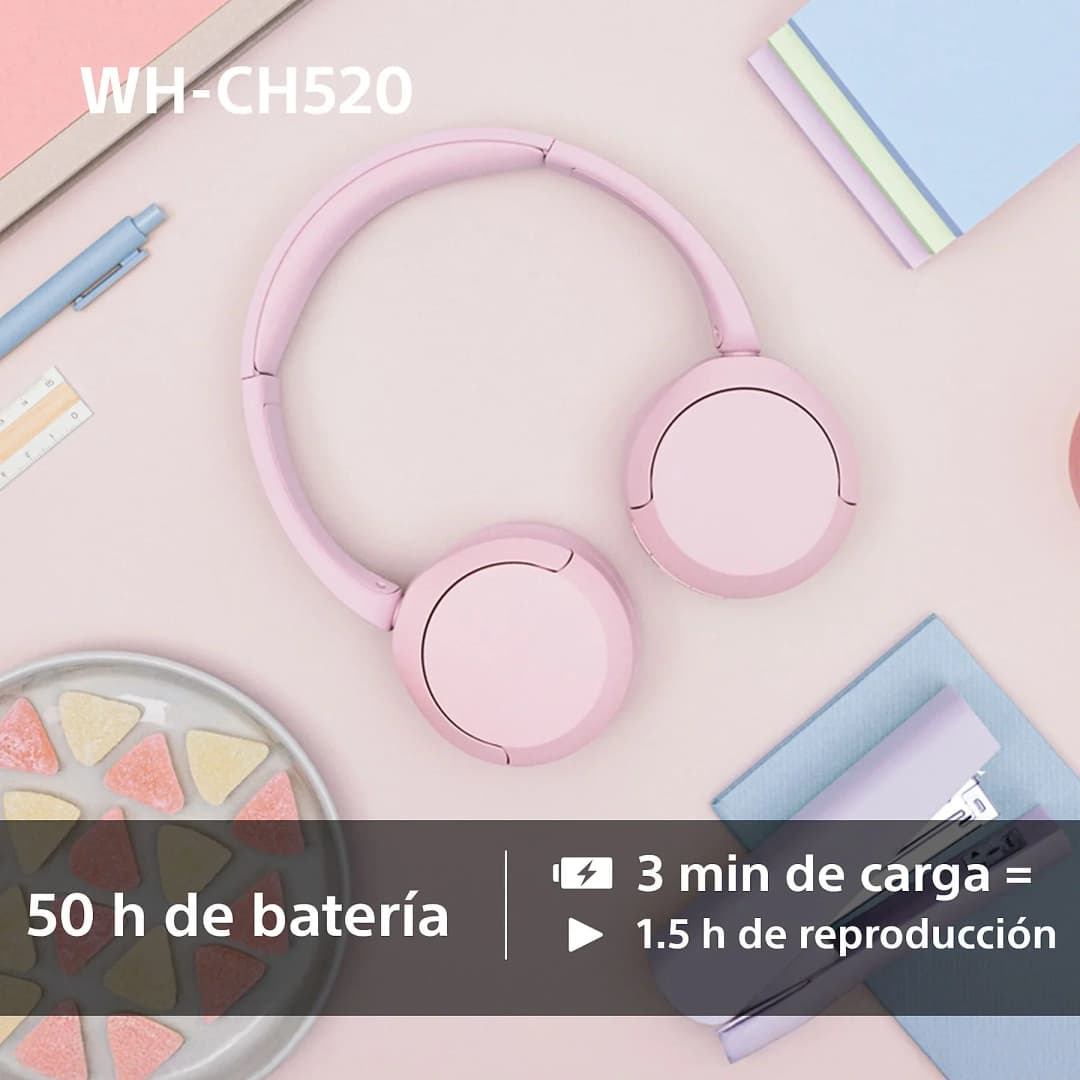 ​ Sony wh-ch520 wireless bluetooth 5.2 on-ear headphones with built-in microphone, battery up to 50 hours, fast charging, dsee, multipoint and voice assistant support ​ - 5