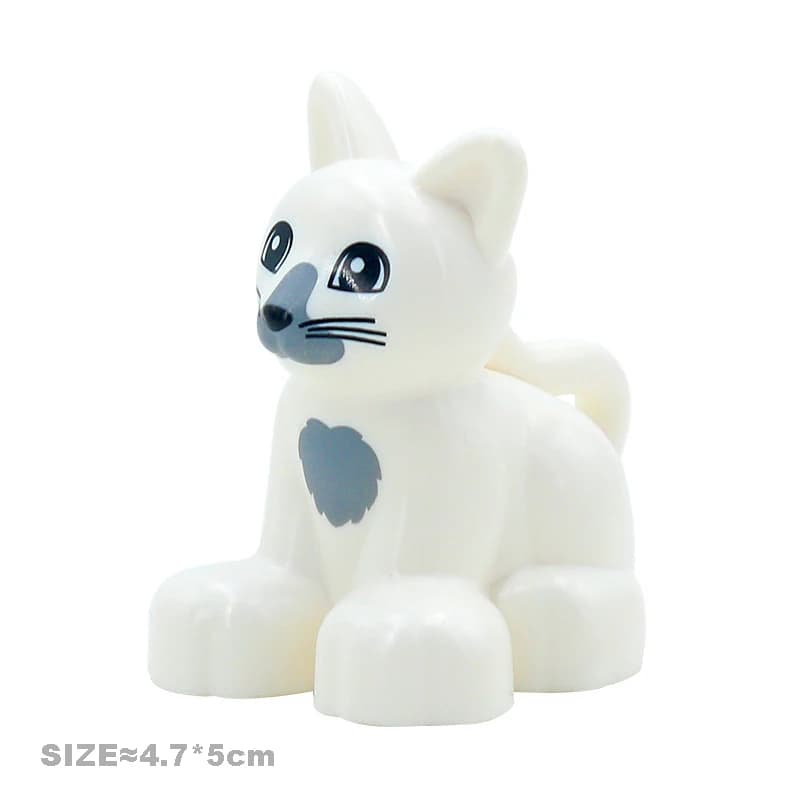 Big Building Blocks Accessories Farm Animals Zoo Compatible with duplos Cat Pig Dog Rabbit Monkey Hippo Sheep Children Toys Gift - 2