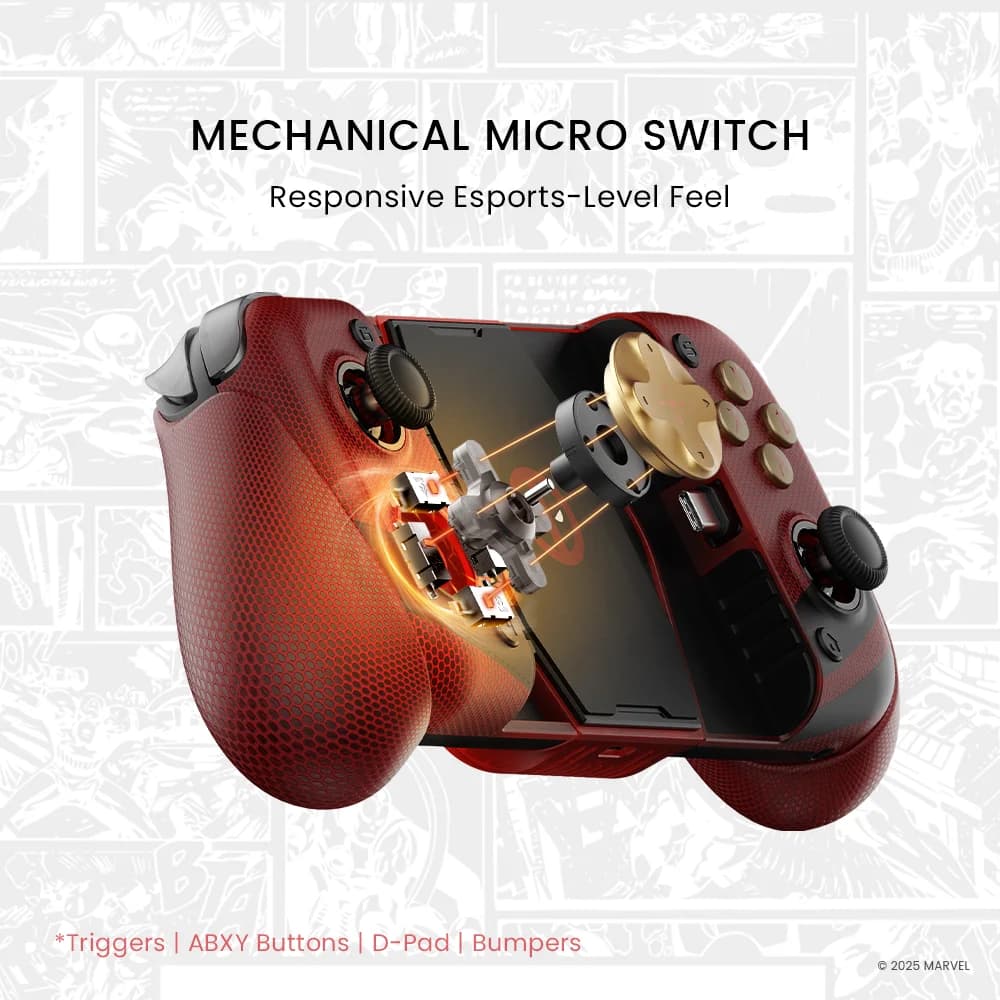 وحدة تحكم GameSir X3 Pro إصدار Deadpool، سلكية Type-C، مرخصة من Marvel، متوافقة مع آيفون 16/15 سلسلة وأندرويد - 6