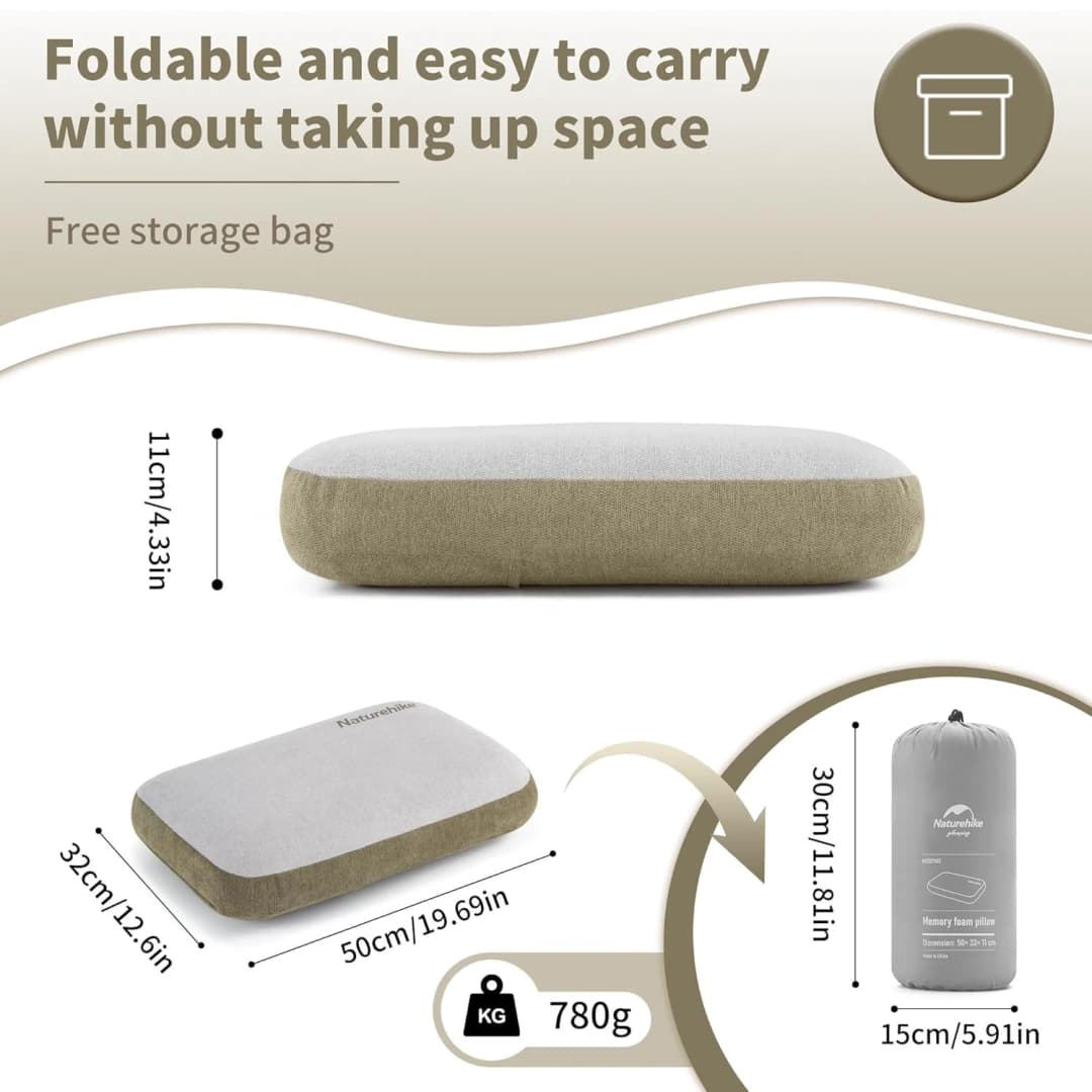 Naturehike Camping Pillow Portable Memory Foam Comfort Square Pillow Outdoor Travel Soft Sleeping Pillow - 5