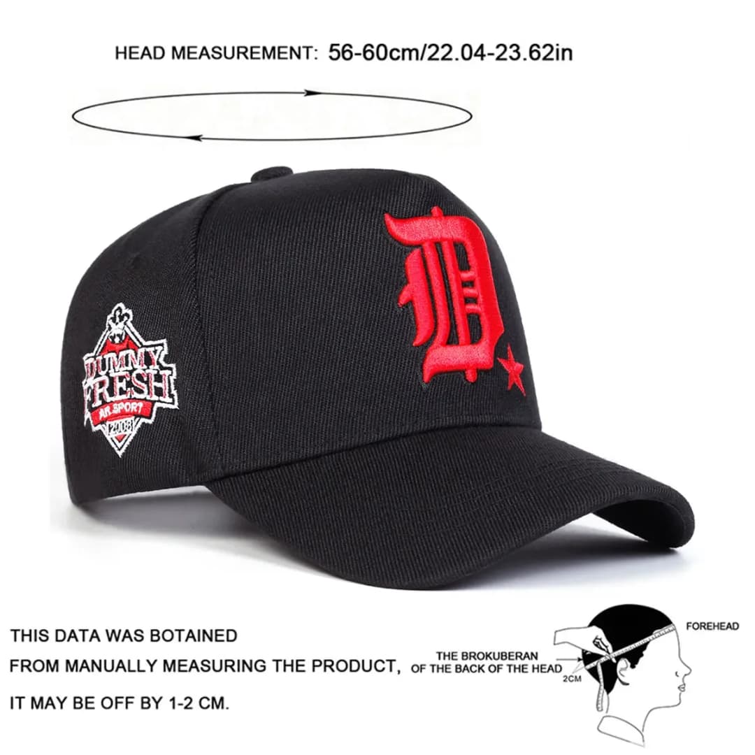 Unisex Gothic D Letter Embroidery Side DUMMY FRESH Baseball Caps Adjustable Casual Hats Spring and Autumn Outdoor Sunscreen Hat - 6