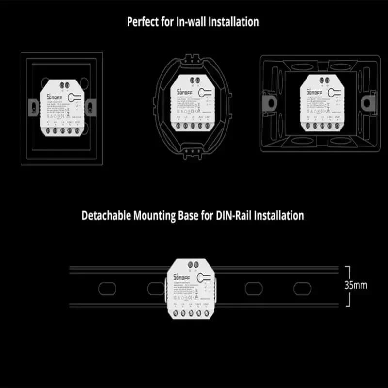 سونوف DUAL R3 وحدة ترحيل ذكية مزدوجة DIY MINI مفتاح ذكي قياس الطاقة تحكم منزلي ذكي عبر EWeLink أليكسا جوجل هوم - 2