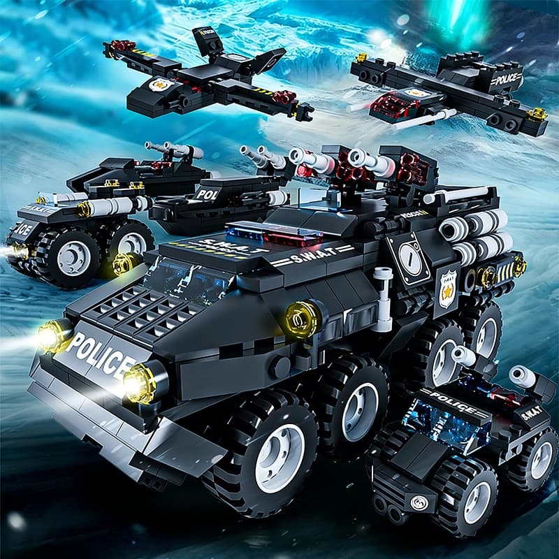 Urban SWAT Armored Vehicle Building Blocks Military Tank Police Car Construction Set Boys DIY Toys Christmas Birthday Gift - 2