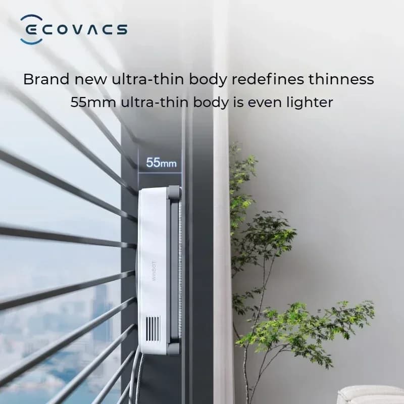 جهاز تنظيف النوافذ الأصلي ECOVACS WINBOT AIR MINI، روبوت تنظيف النوافذ، مكنسة زجاج 8000Pa، 100V-240V - 4