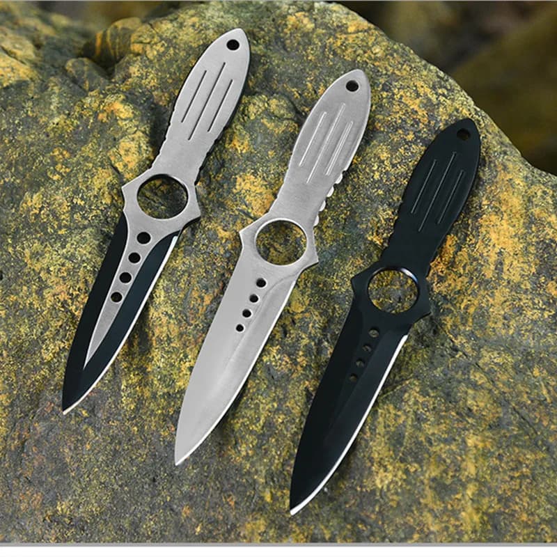 Tactical Training Fixed Blade Knife, Survival Diving Leg Knife with Sheath, Outdoor Camping Hunting Tool for Wilderness