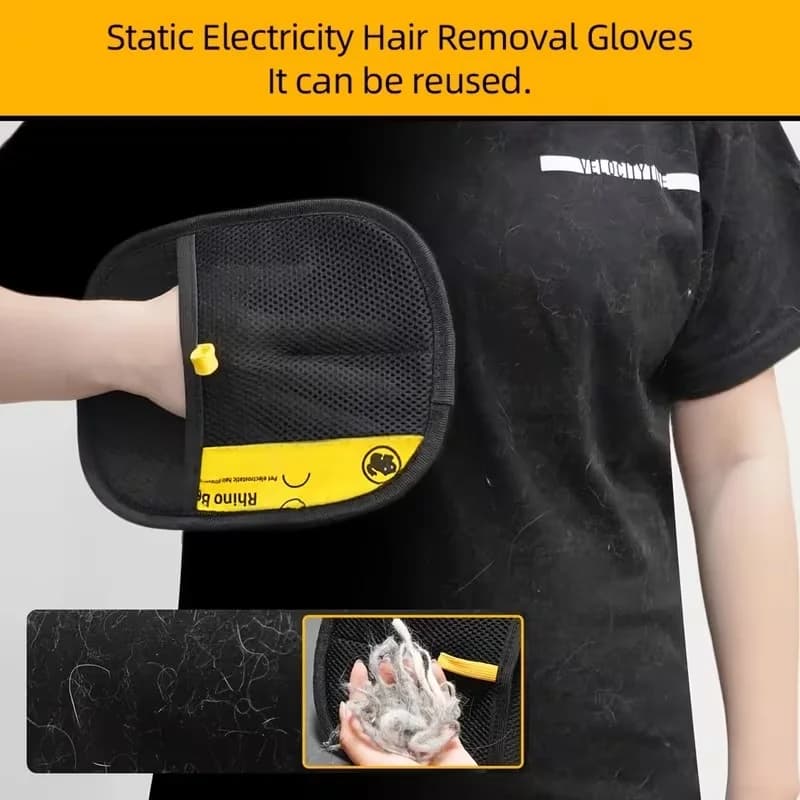 Pet Hair Removal Gloves Removes Pet Hair And Cleans Hard-to-reach Areas Ideal for Bedding,Clothing,Sofas, Blankets Cat Dog Beds - 6