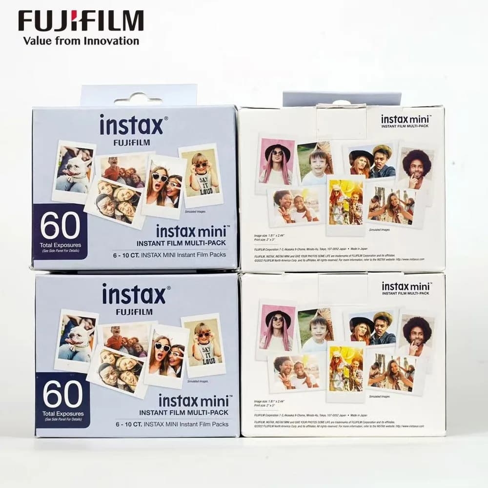 in Stock Fujifilm Instax Mini Film White Edge Paper 50/60 Sheets Instax Mini 12 11 9 8 7s 70 90 EVO LINk LiPlay Instant Camera