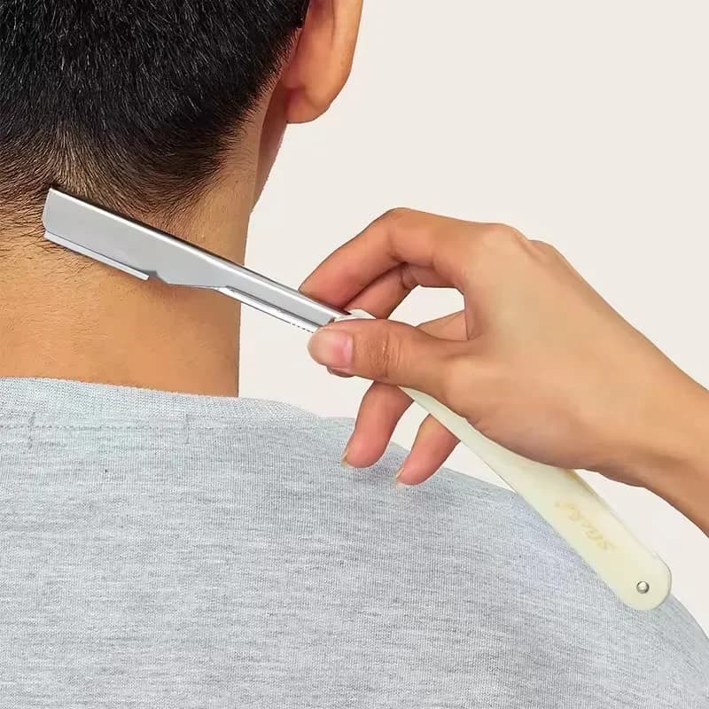 2 Colors Professional Manual Shaver Straight Edge Stainless Steel Sharp Barber Razor Shaving Beard Cutter Shaving Scabbard - 5