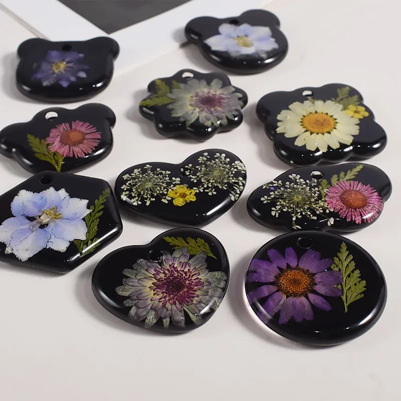 16 قطعة مجموعة قوالب مجوهرات السيليكون مع ثقوب DIY بها بنفسك القلب UV الايبوكسي الراتنج قالب قلادة المفاتيح المعلقات أقراط صنع قالب مجموعة - 6