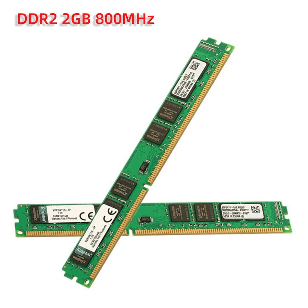 ذاكرة رام كينجستون DDR2 2 جيجابايت 4 جيجابايت (2X2 جيجابايت) عدة ذاكرة DIMM لجهاز الكمبيوتر المكتبي 667 ميجاهرتز 800 ميجاهرتز PC2-5300 6400 ذاكرة رام DDR2 - 3