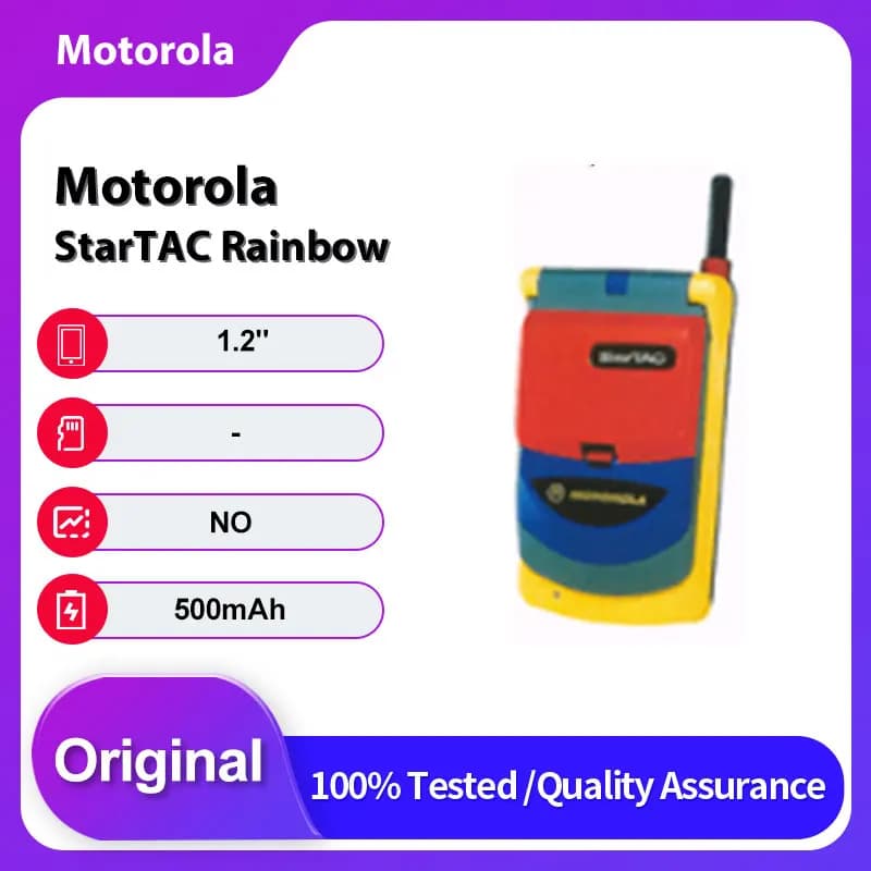 Original Unlocked Motorola StarTAC Rainbow 2G 500mAh 2G GSM 900 Mobile Phone Only Support English