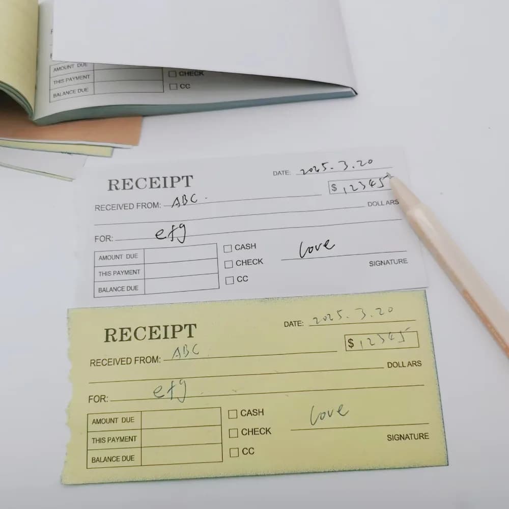 1/5 قطعة إيصالات أعمال يدوية مميزة، 50 مجموعة كتاب إيصالات لأشكال إيصالات الأعمال الصغيرة مع قائمة مرجعية للمبلغ والتاريخ - 4