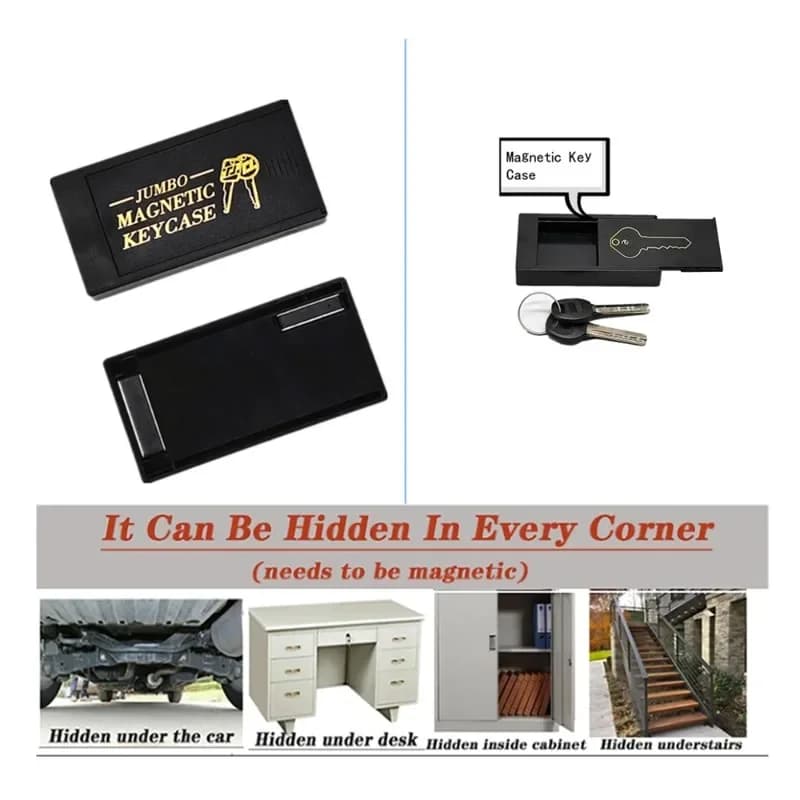 حامل مفاتيح مغناطيسي تحت السيارة، غطاء مفاتيح احتياطي بلاستيكي متين مع مغناطيس قوي للسيارة/المنزل/المكتب - 6