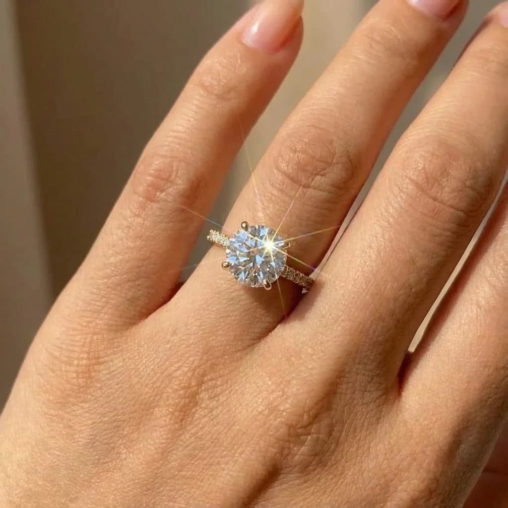 925 Sterling Silver Gorgeous Shiny Zircon Round Rings for Women Anniversary Marry Luxury High Quality Fine Jewelry Gift - 5