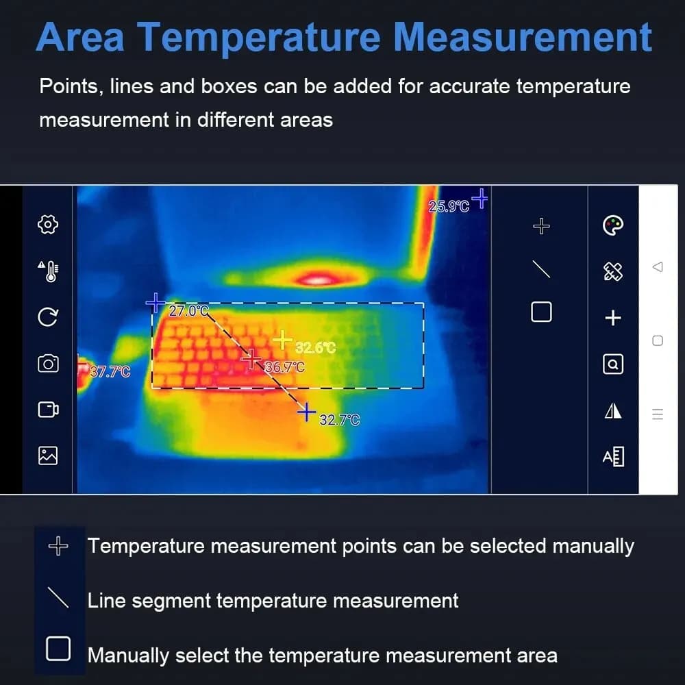 TOOLTOP T7 256*192 Android Type-C Thermal Imager 25Hz Mobile Thermal Imaging Camera for Solar Panel Power Device Fault Detect - 5