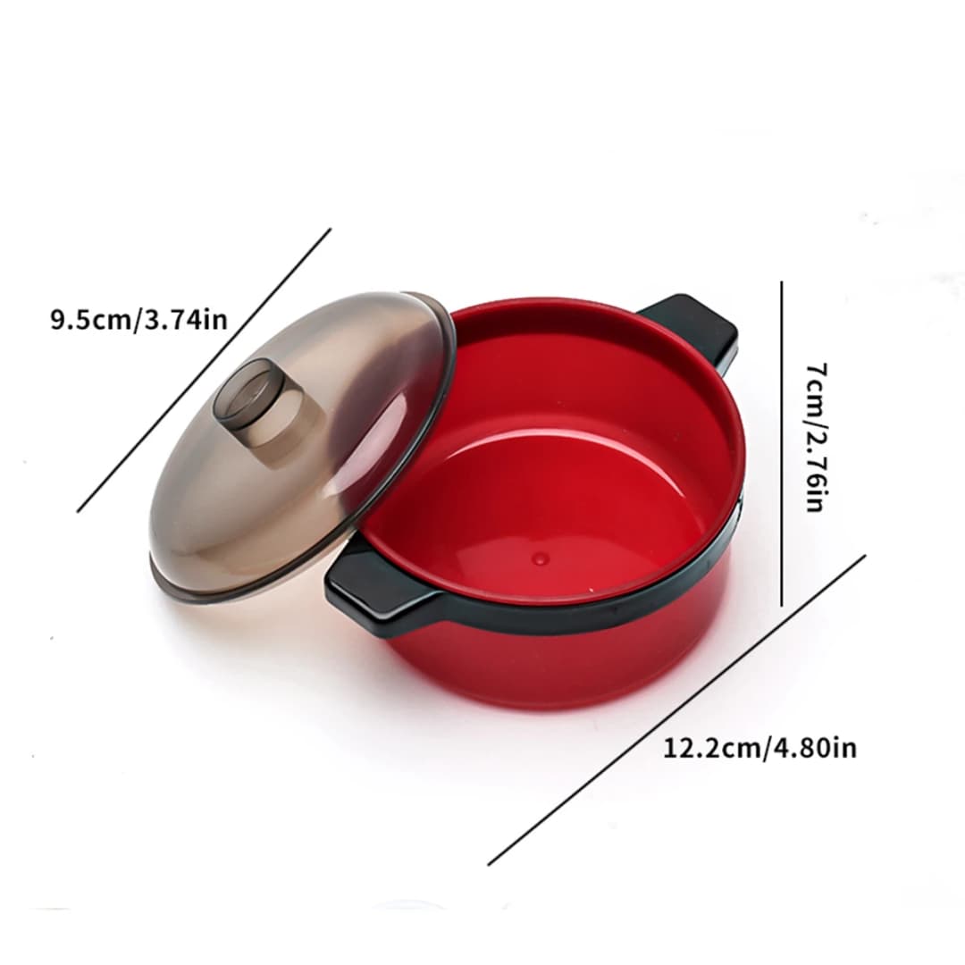 Children's simulation high-detail red cooking kitchen utensils, home school use chef pretend play set suitable for 3 4 5 6 years - 4