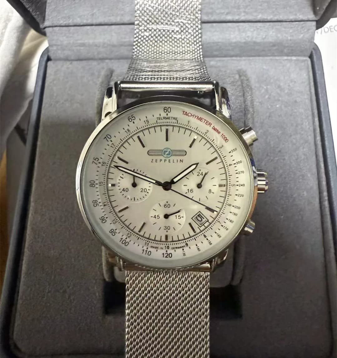 ساعة زيبلين الجديدة 2026، رجالية ريترو صغيرة بثلاثة عقارب، كرونوغراف فاخر، هدية سلسلة 8886M - 2