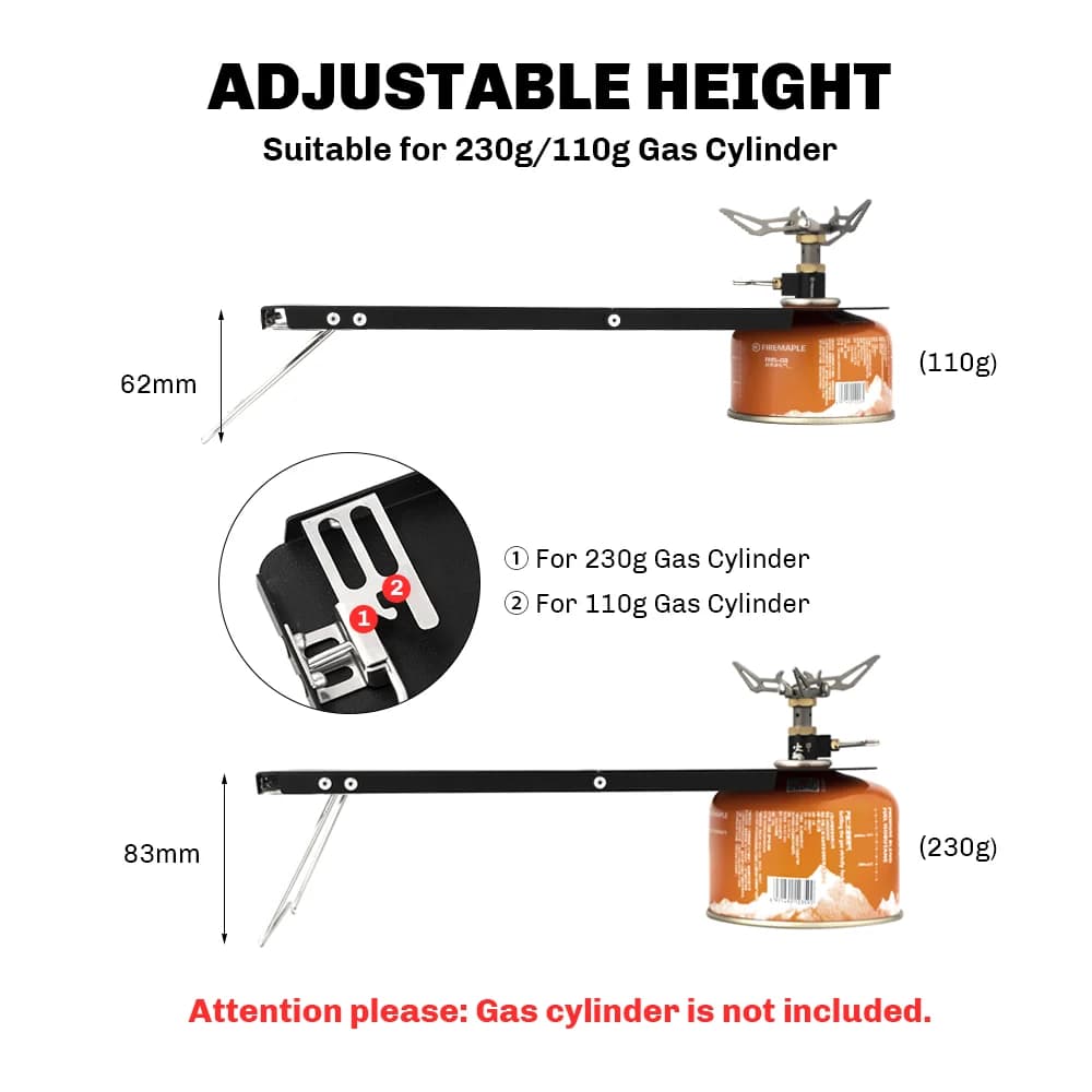 طاولة ألمنيوم قابلة للطي خفيفة الوزن من فاير مابل بيتريل محمولة لرحلات التخييم والمشي لمسافات طويلة وحامل موقد غاز للسفر 191 جرام - 3