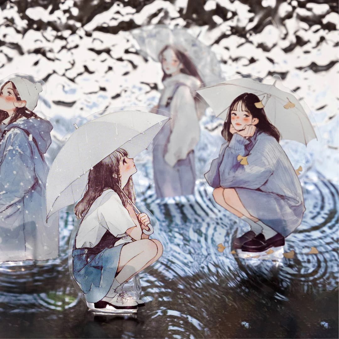 60 قطعة/الحقيبة المطر مقدمة سلسلة PET الحبر الأبيض ملصق حزمة DIY كتيب سكرابوكينغ ملصقات القرطاسية ملصقات - 4