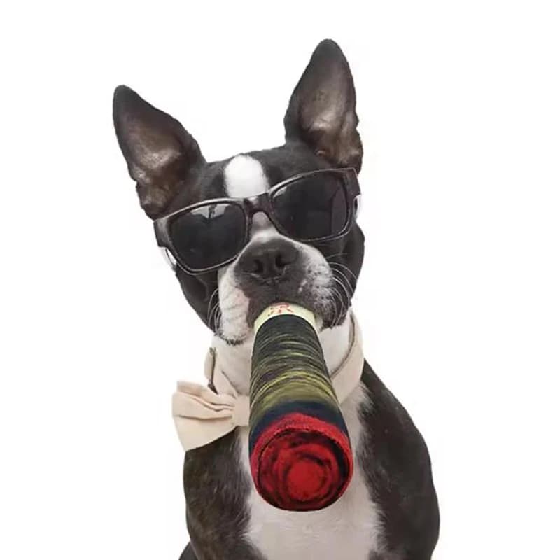 Funny Interactive Dog Toys - Cigar Design Plush Squeaky Pet Toys Grinding Teeth Creative Chew Toy For Small Medium Dog - 4