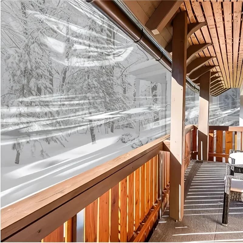 أقمشة شفافة مع حلقات - مشمع شفاف للحدائق الخارجية وحماية نباتات الدفيئة والفناء والسقف والشرفة وبيت الدجاج - 3